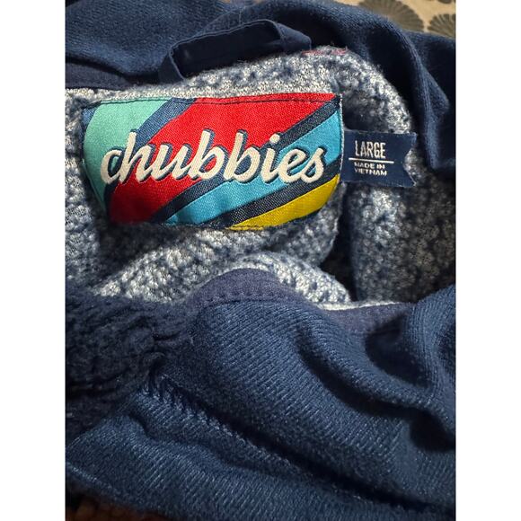 Chubbies Pullover Fleece Hoodie High Pile Fuzzy Striped Blue Pink Size Large - Picture 4 of 6